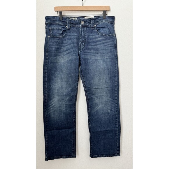 TK Axel Men’s Slim Boot Cut Jeans Dark Wash Pockets  Mid Rise Size 34x30 - Picture 1 of 12